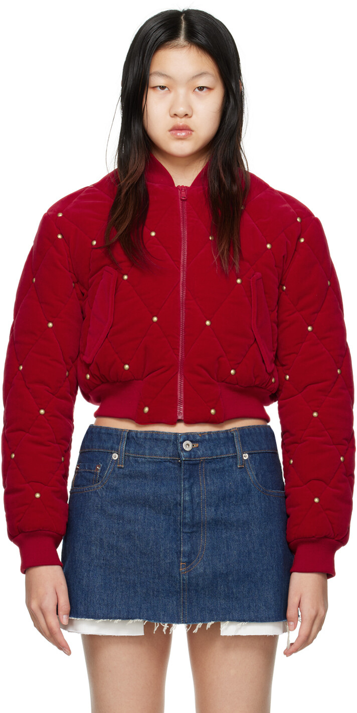

Красный стеганый бомбер Moschino