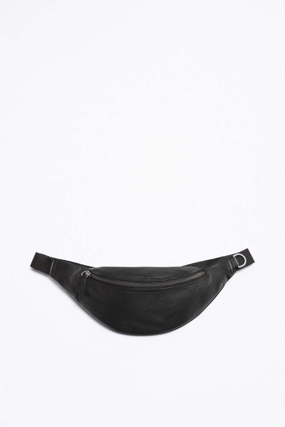 

Кожаная поясная сумка ZARA, черный