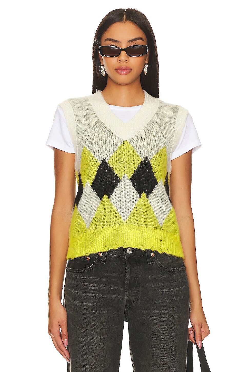 

Топ ALLSAINTS Hove, цвет White, Yellow & Black