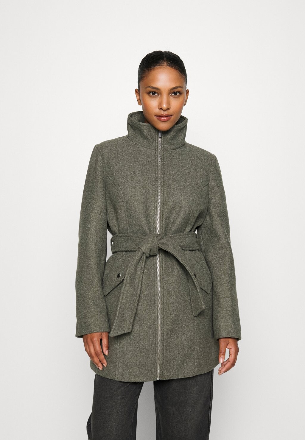 

Пальто классическое Vmpopally Zip Vero Moda Petite, цвет peat melange