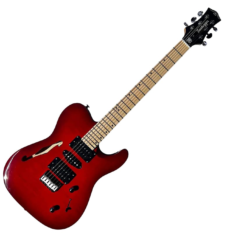 цена Электрогитара BootLegger Guitar Rye Memphis 2023 Deep Red - HSH - Coil Split - Red Burst - Case - Tele Style