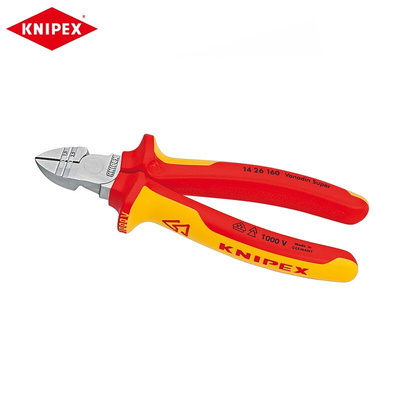 KNIPEX 160 мм изолированные диагональные клещи для зачистки проводов, клещи для зачистки проводов, инструменты для электрика, резка проволоки, натяжение проволоки, клещи для зачистки проводов 14 26 160 по индивидуальному заказу (срок поставки 4-8 недель)