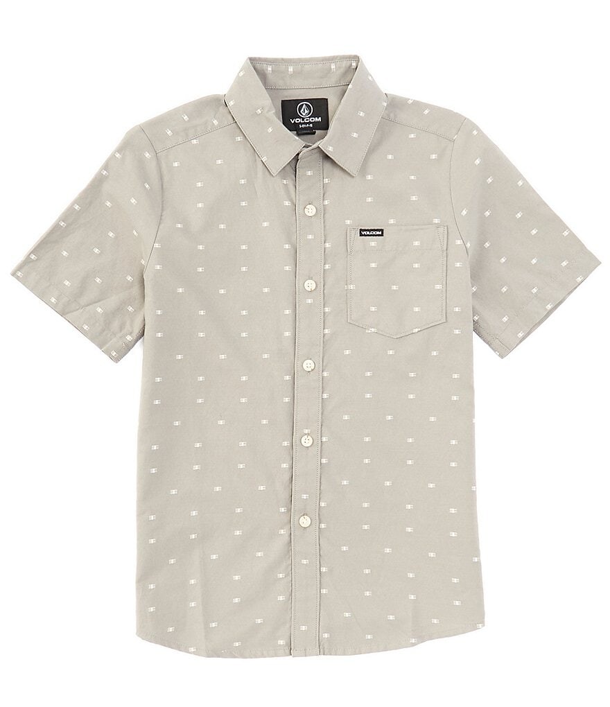 

Рубашка Volcom Big Boys 8-20 с короткими рукавами и пуговицами спереди Crown Stone, серый