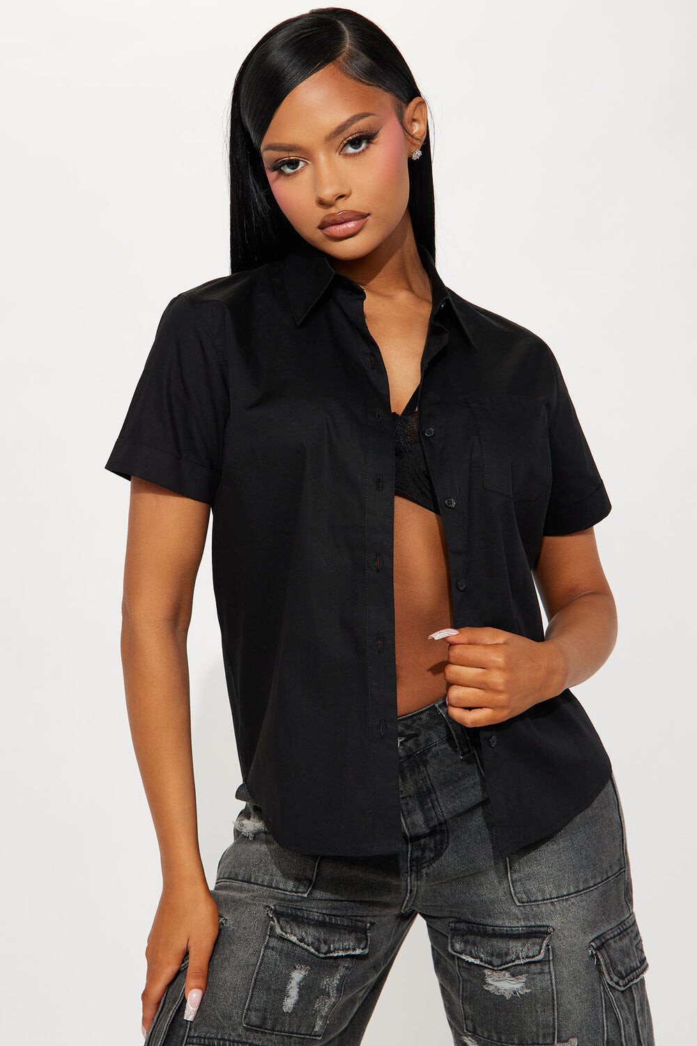 

Рубашка Fashion Nova IT10938, черный