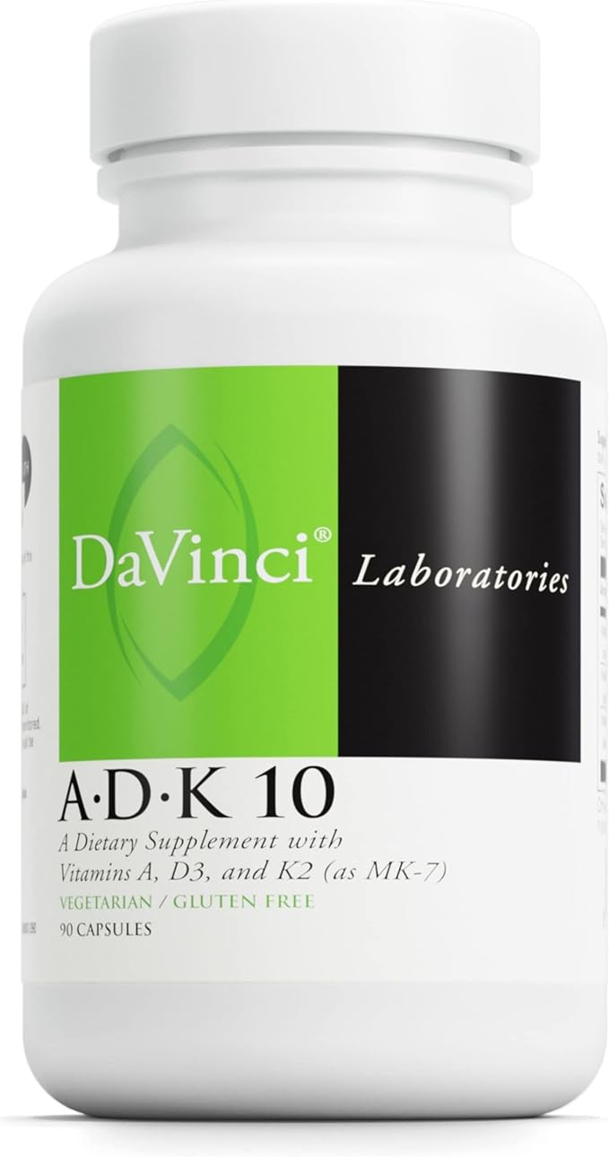 DaVinci Labs ADK 10 добавка с витамином А, витамином D3 (10 000 МЕ) и витамином К2, 90 капсул добавка maxi health с витамином d3 10 000 ме в мягких капсулах 180 капсул