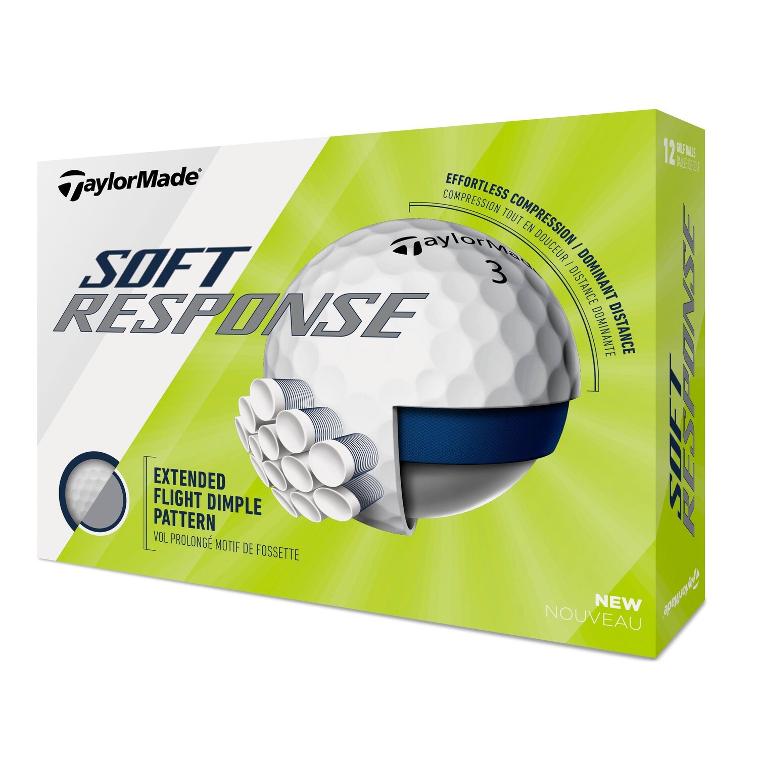 

Мячи для гольфа Soft Response 12 штук белые TAYLORMADE, белый