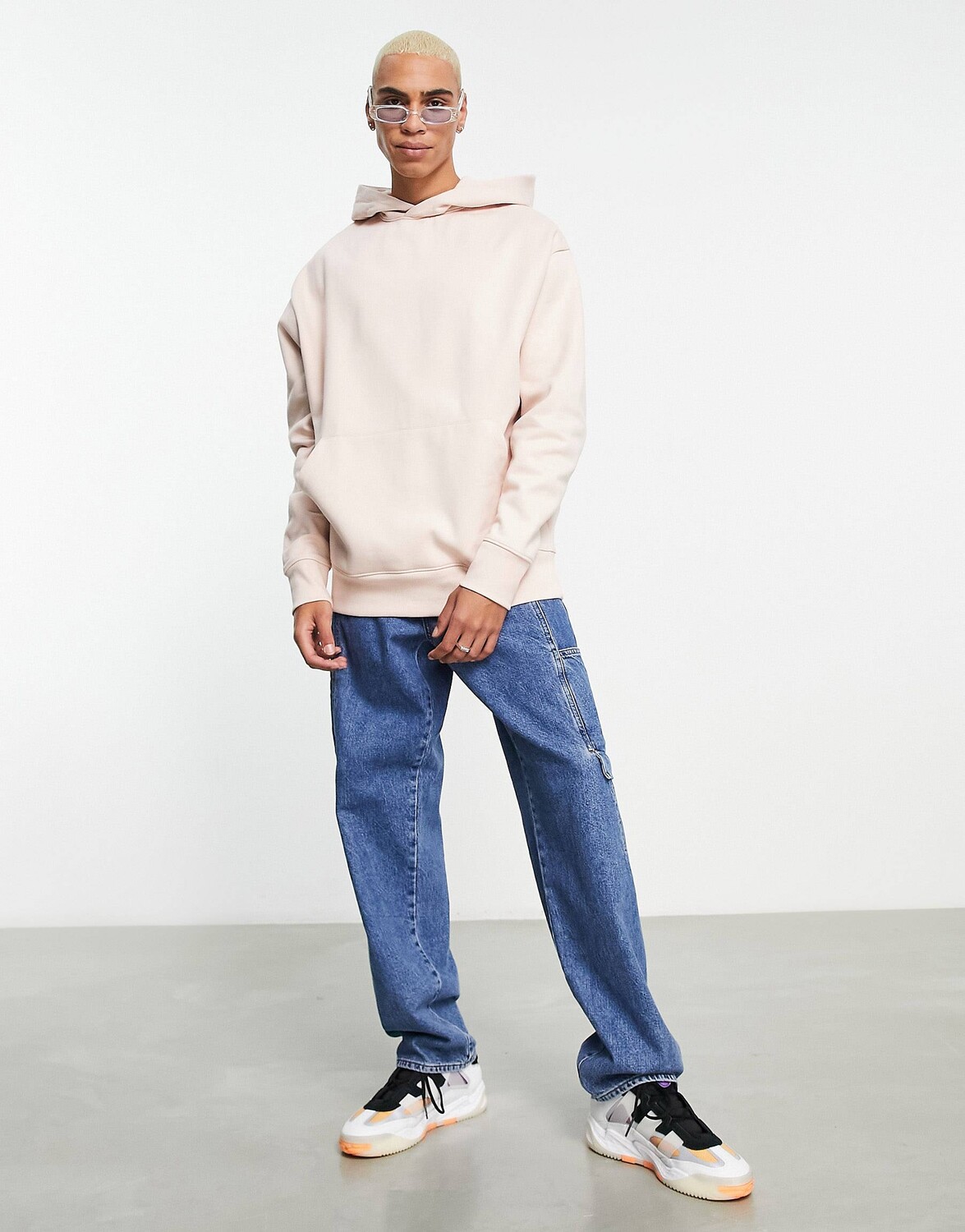

Светло-розовая плотная толстовка оверсайз ASOS DESIGN, Розовый