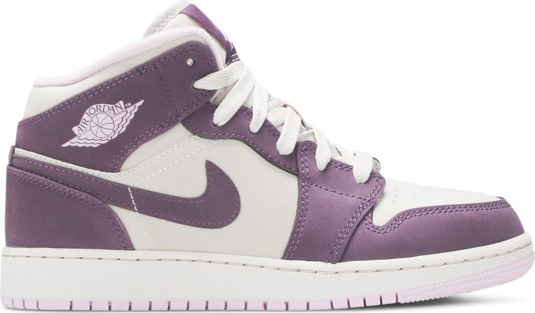 

Кроссовки Air Jordan 1 Retro Mid GS Pro Purple, фиолетовый, Фиолетовый;серый