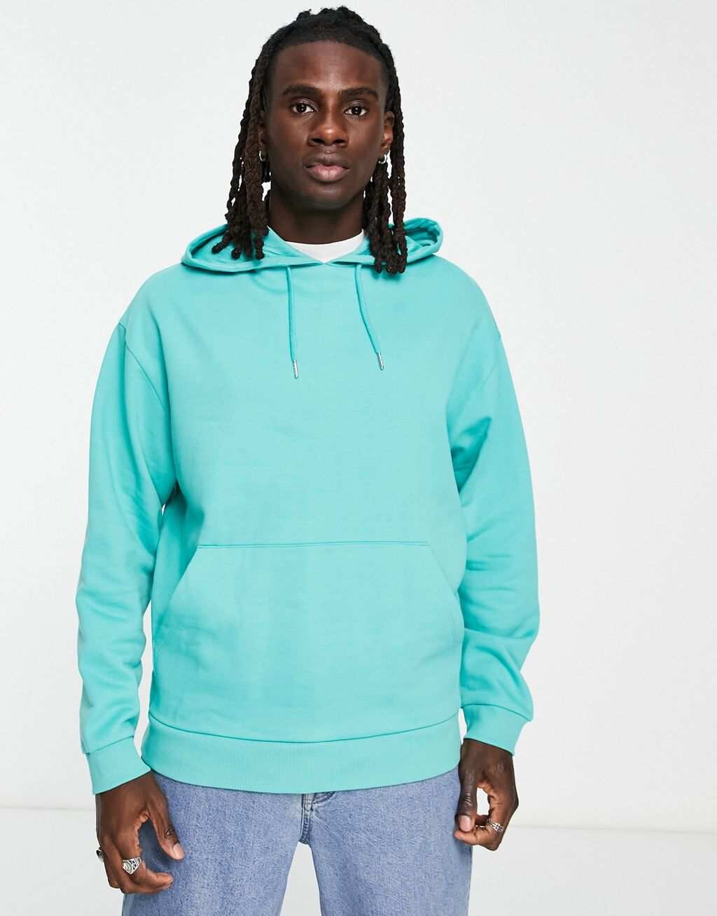 

Толстовка оверсайз бирюзово-синего цвета ASOS DESIGN, Синий
