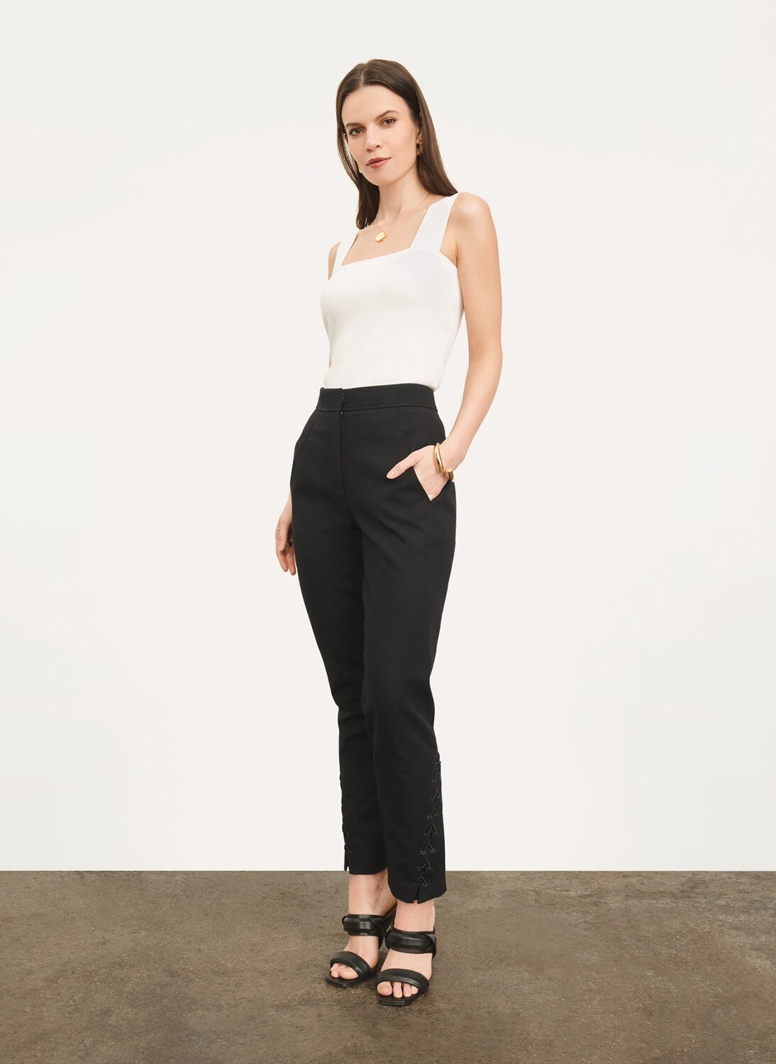 

Брюки-скинни со шнуровкой Donna Karan, Черный