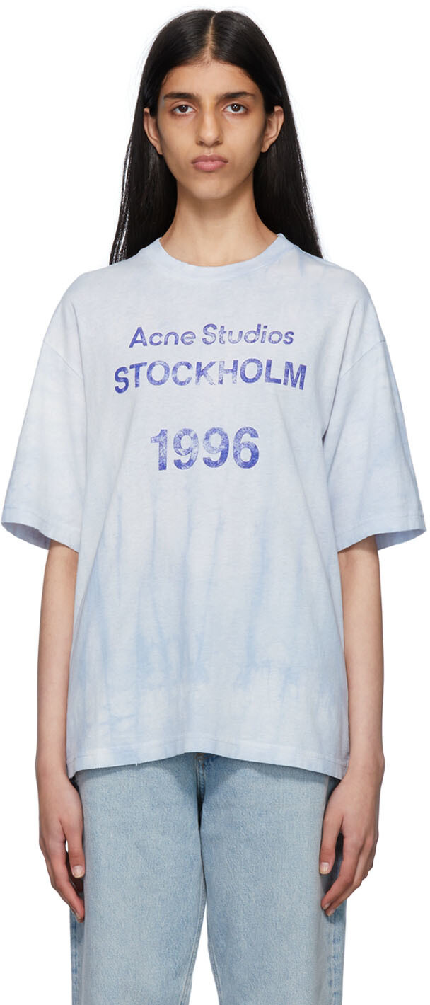 

Синяя футболка с логотипом Stamp Acne Studios