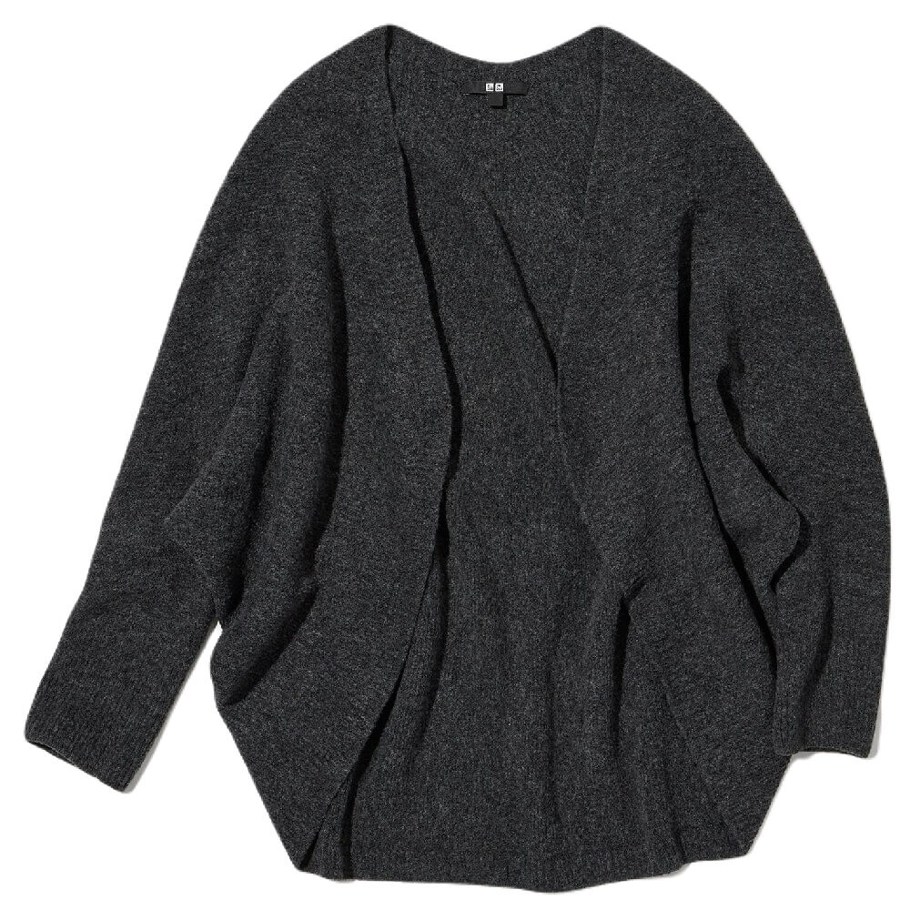 

Кардиган Uniqlo 3D Knit Seamless Souffle Yarn, темно-серый