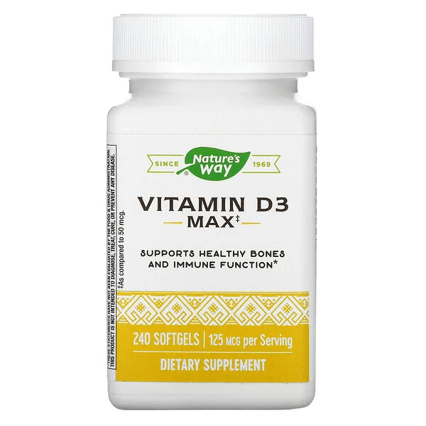 Витамин D3 125 мкг 240 таблеток, Nature's Way витамин d3 solgar 125 мкг 100 таблеток