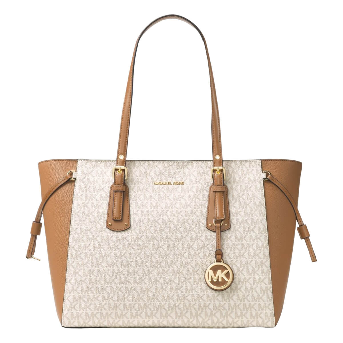 

Сумка Michael Kors Voyager Medium Logo Tote, кремовый/коричневый
