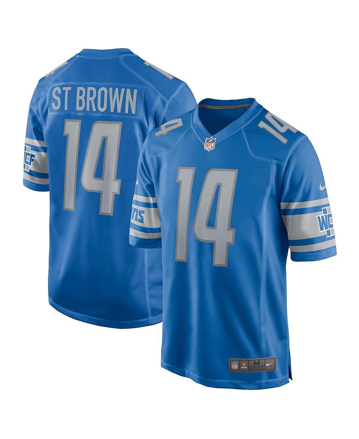 Мужская футболка amon-ra st. brown blue detroit lions game player Nike, синий лайонс мэри муж не в счет роман