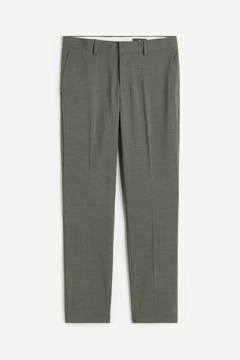 

Брюки узкого кроя H&M Suit, серо-зеленый