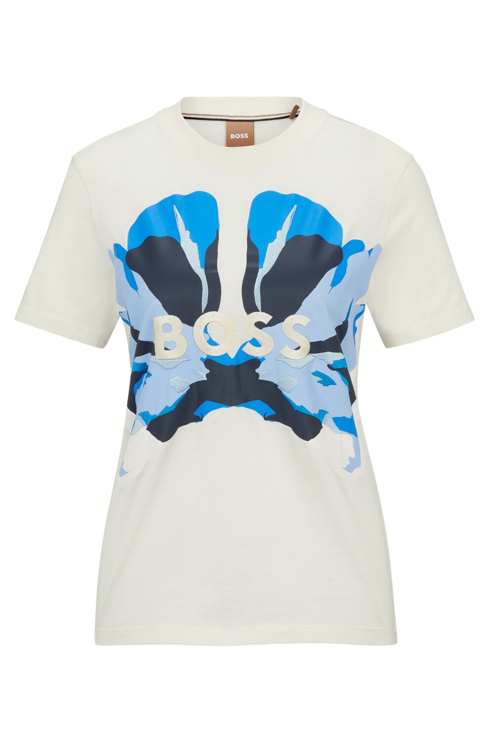 

Футболка Boss Cotton Slim-fit With Seasonal Artwork, белый