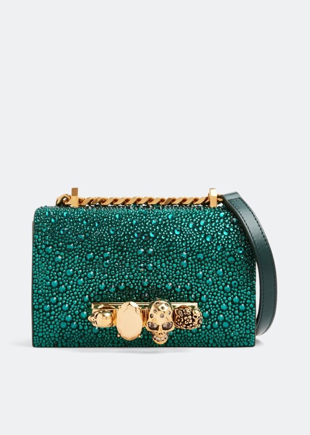 

Сумка кросс-боди ALEXANDER MCQUEEN Mini jewelled satchel, зеленый