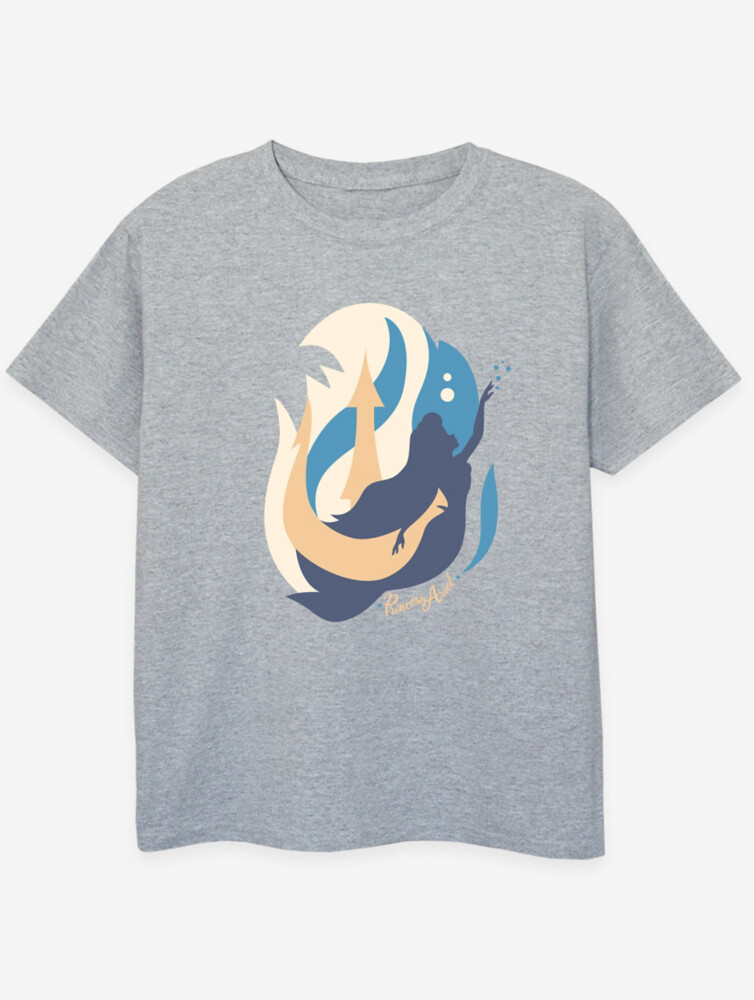 

NW2 Disney The Little Mermaid Silhouettes Kids Серая футболка George., серый