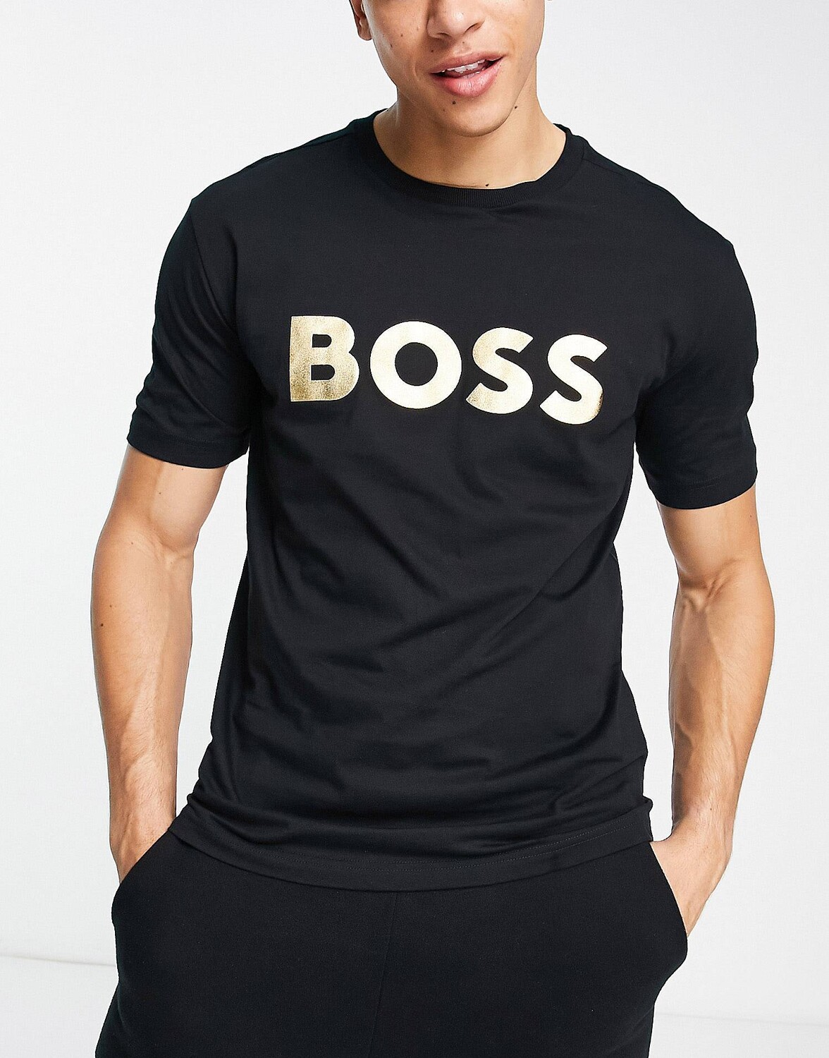 

Черная футболка свободного кроя с логотипом BOSS Athleisure Tee 1