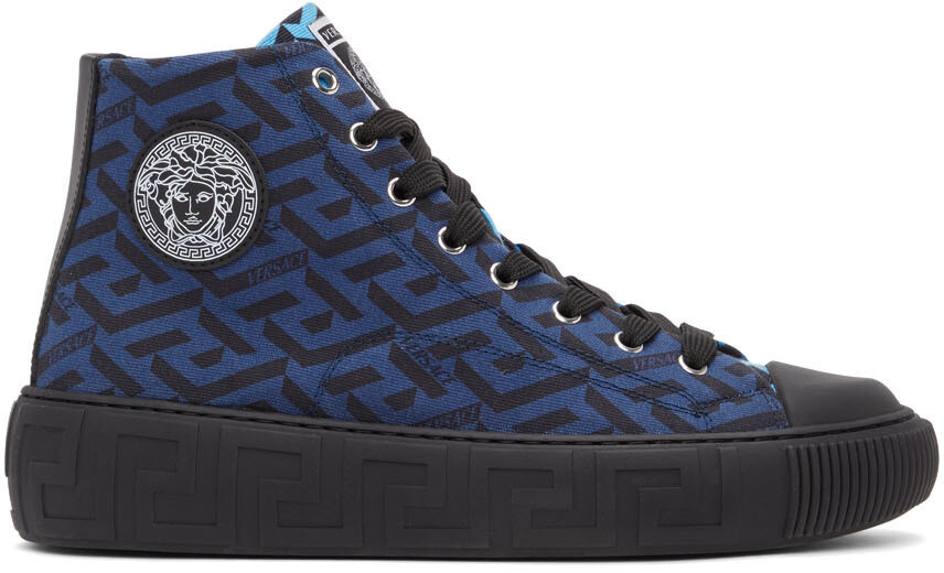 

Синие высокие кеды Greca Versace