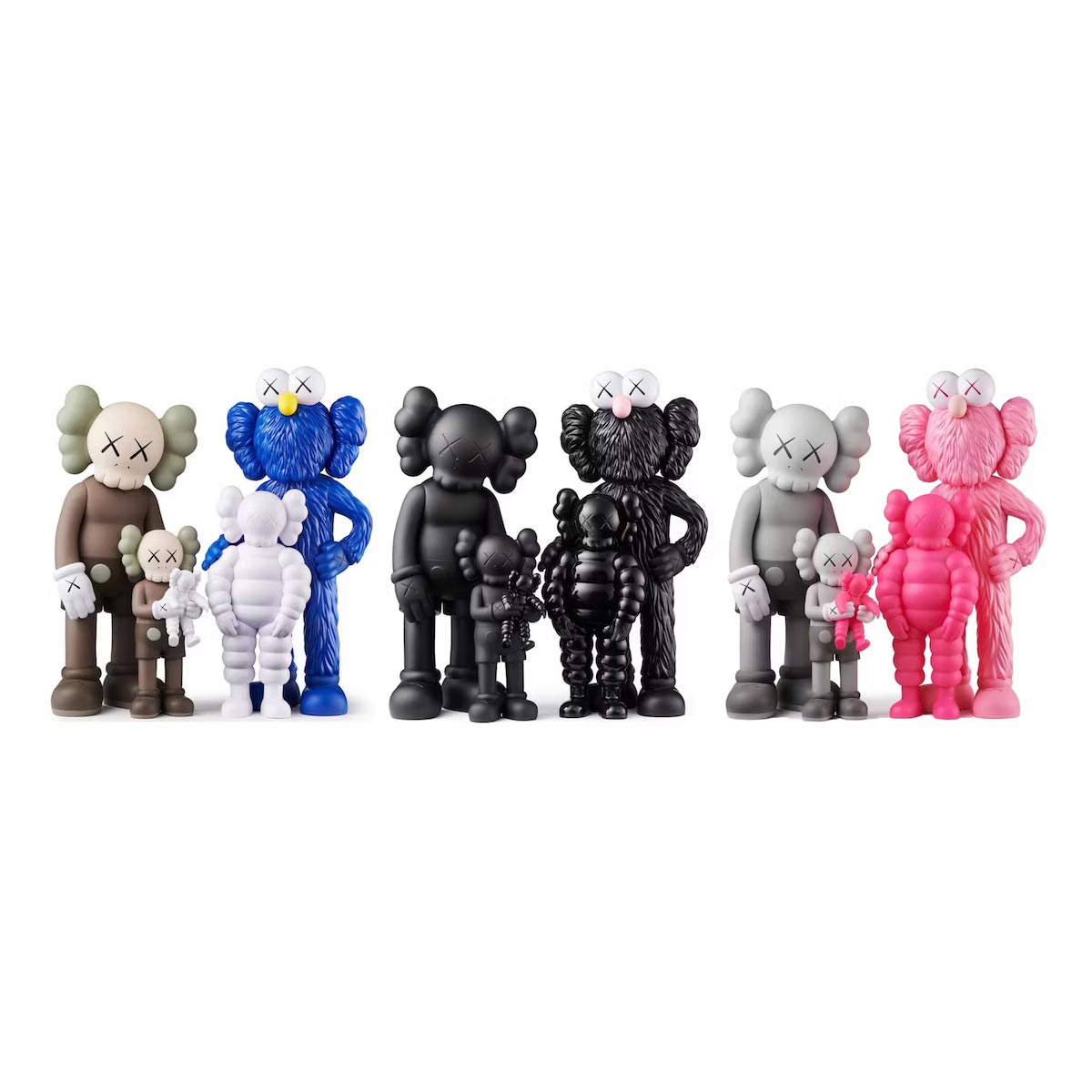 Набор виниловых фигурок Kaws Family Set, коричневый/черный/серый коллекция игровых фигурок hero eggs мумия и оборотень