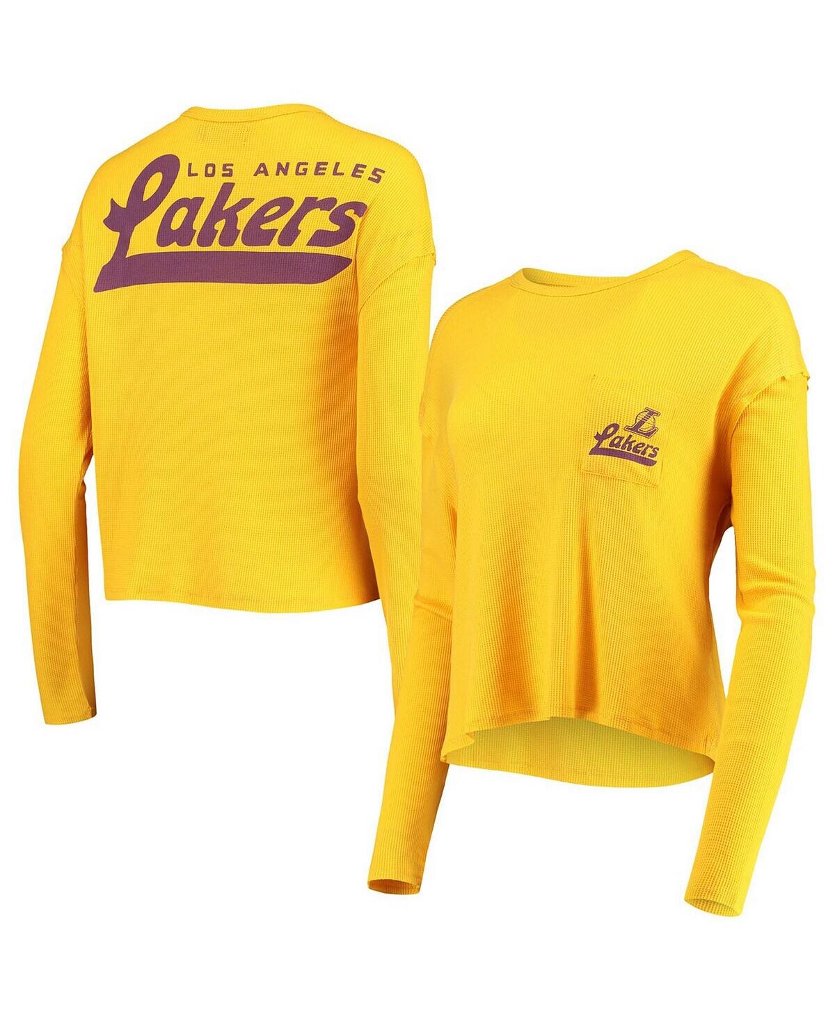 

Женская термо-футболка с длинными рукавами и карманами золотого цвета Los Angeles Lakers Junk Food, золотой