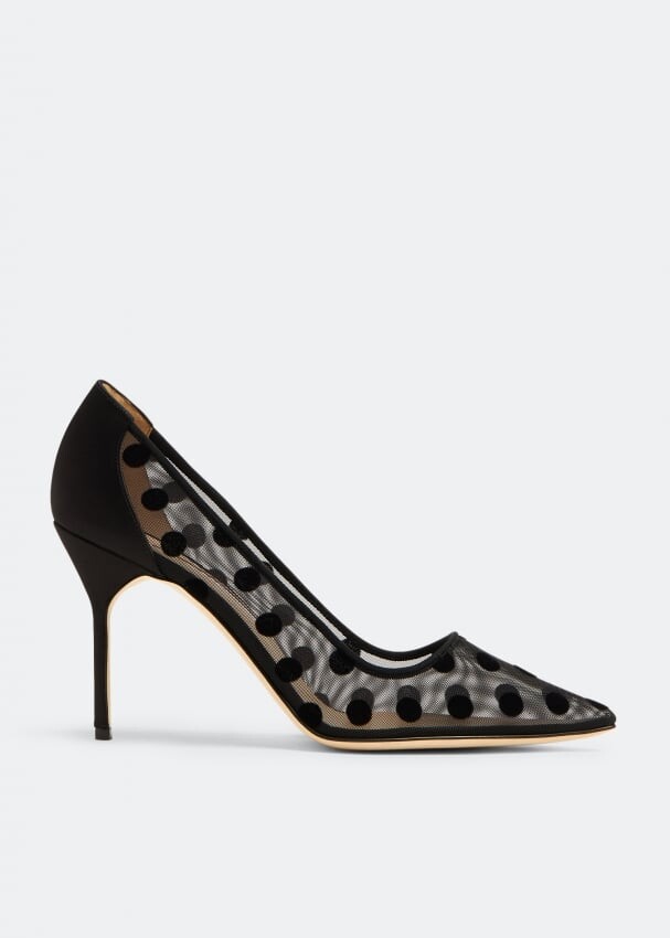 

Туфли Manolo Blahnik Bbla Polka-Dot Mesh, черный