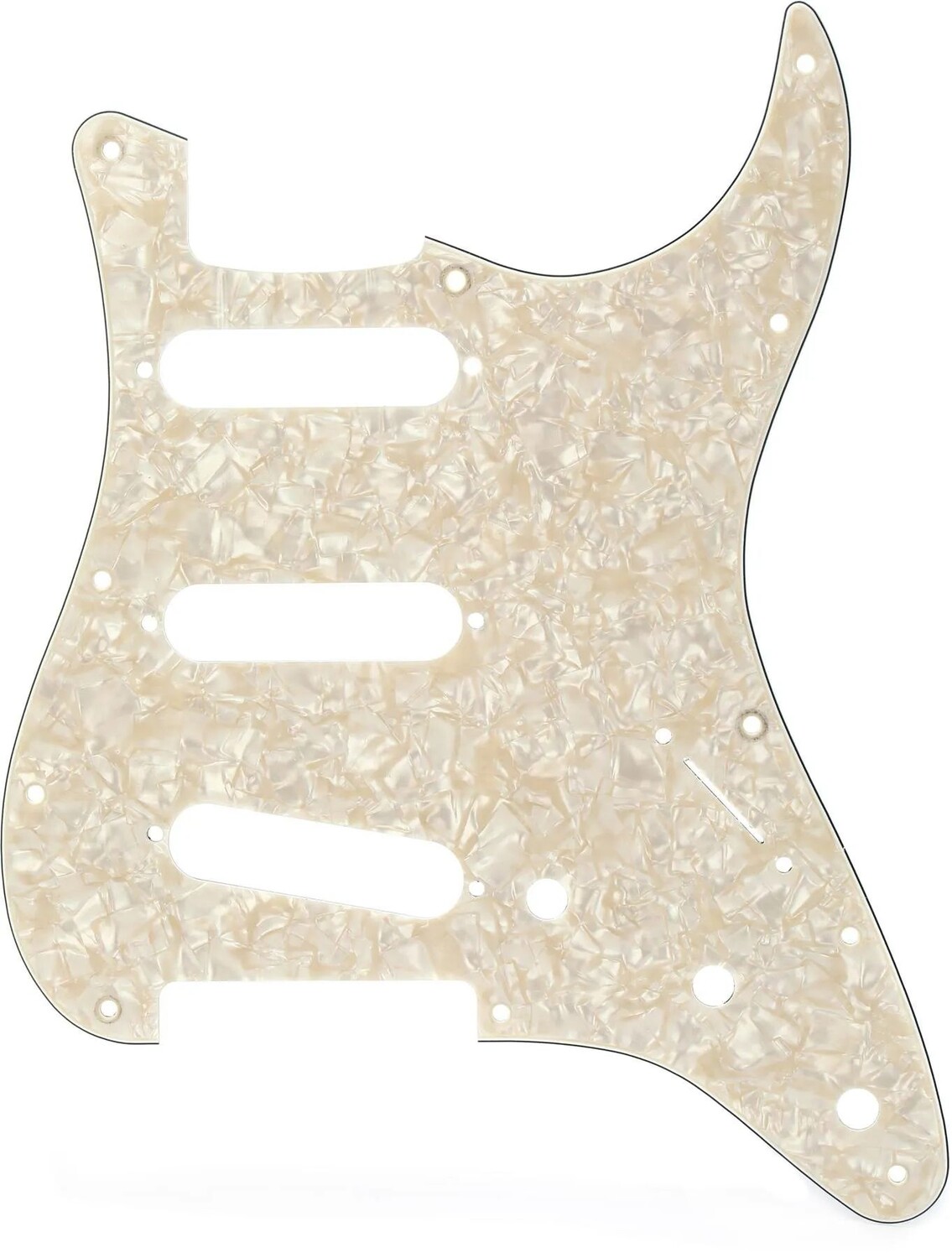 

Накладка Stratocaster S/S/S с 11 отверстиями в современном стиле — состаренный белый мото