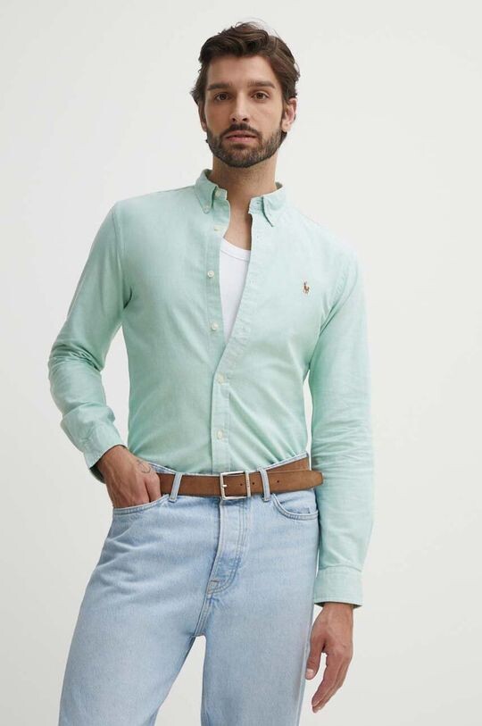 

Хлопковая рубашка Polo Ralph Lauren, зеленый