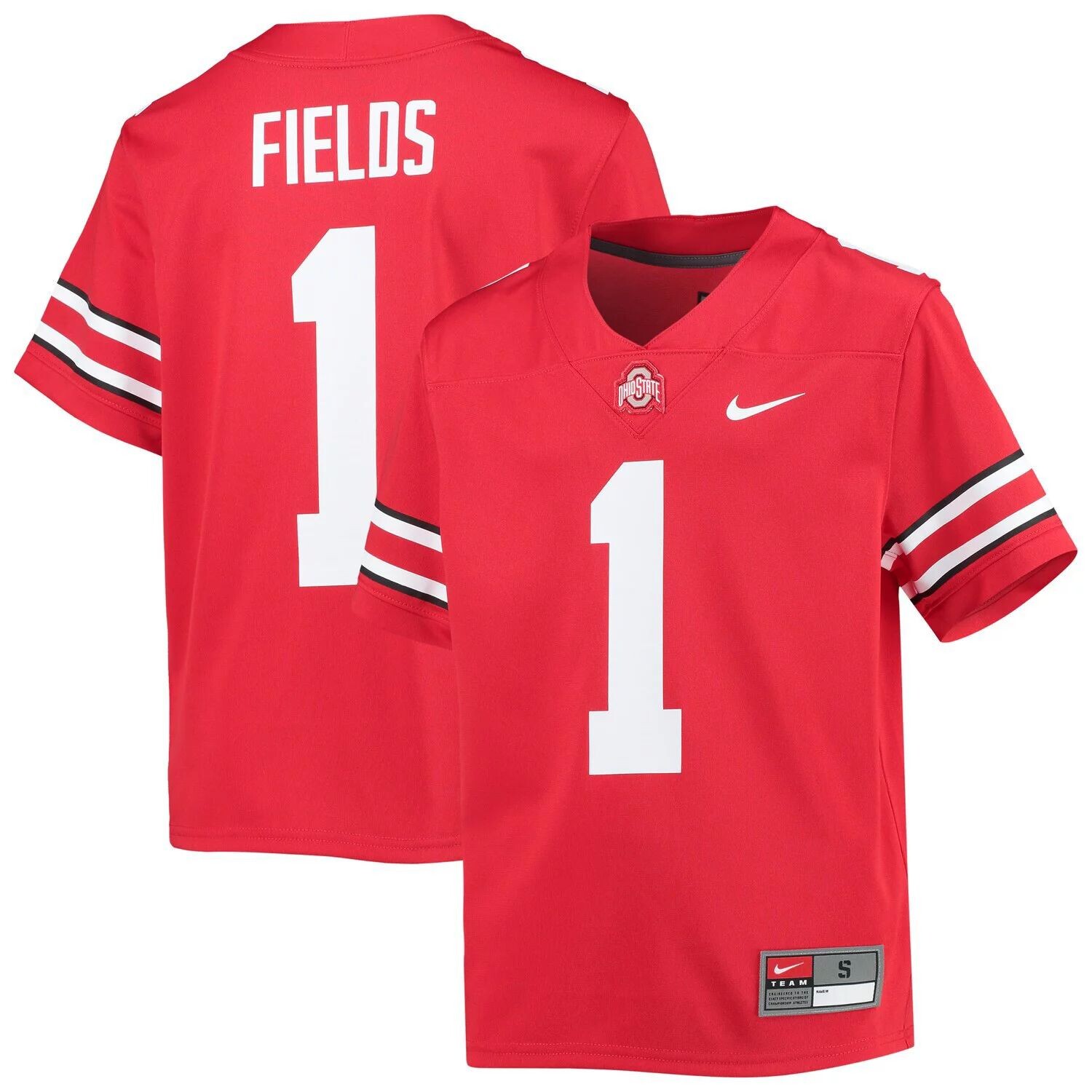 

Молодежная майка выпускников Nike Justin Fields Scarlet Ohio State Buckeyes Nike