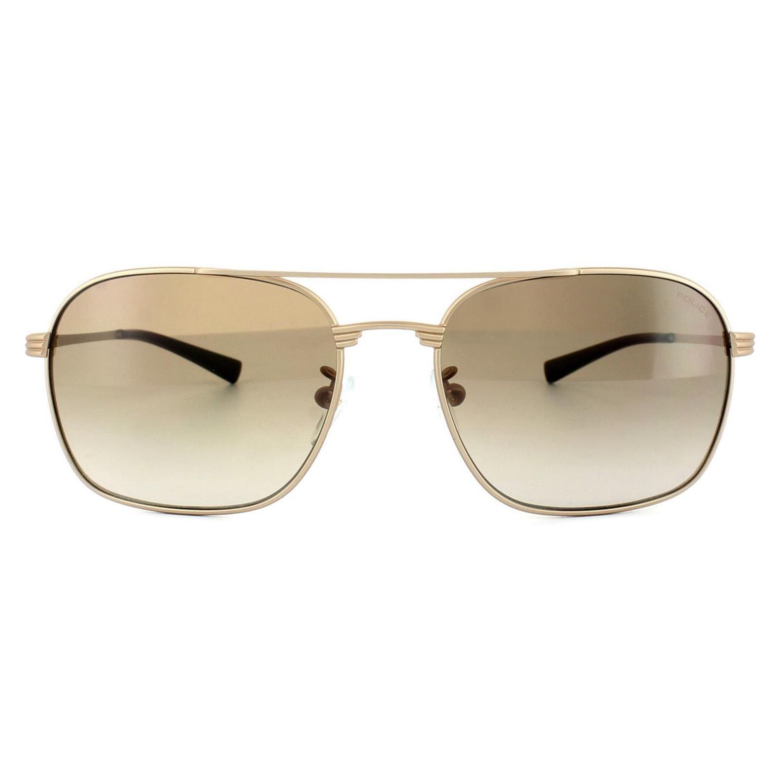 Полированные золотисто-коричневые солнцезащитные очки-авиаторы с градиентом Police, золото упоры капота rival для chevrolet niva