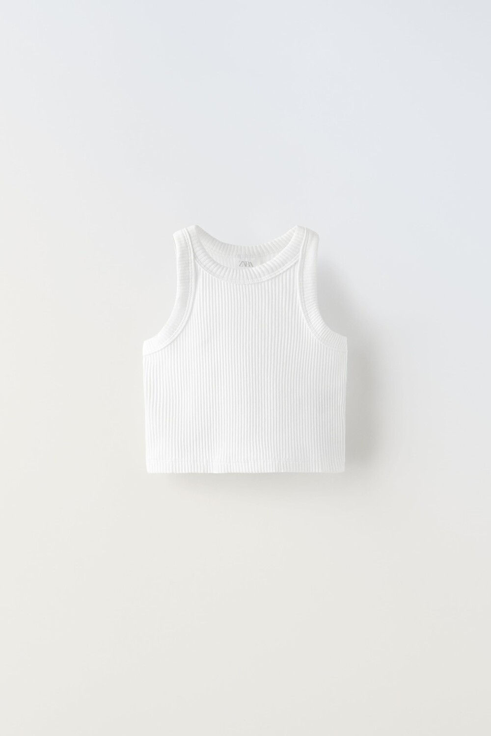 

Топ в рубчатку Zara, белый