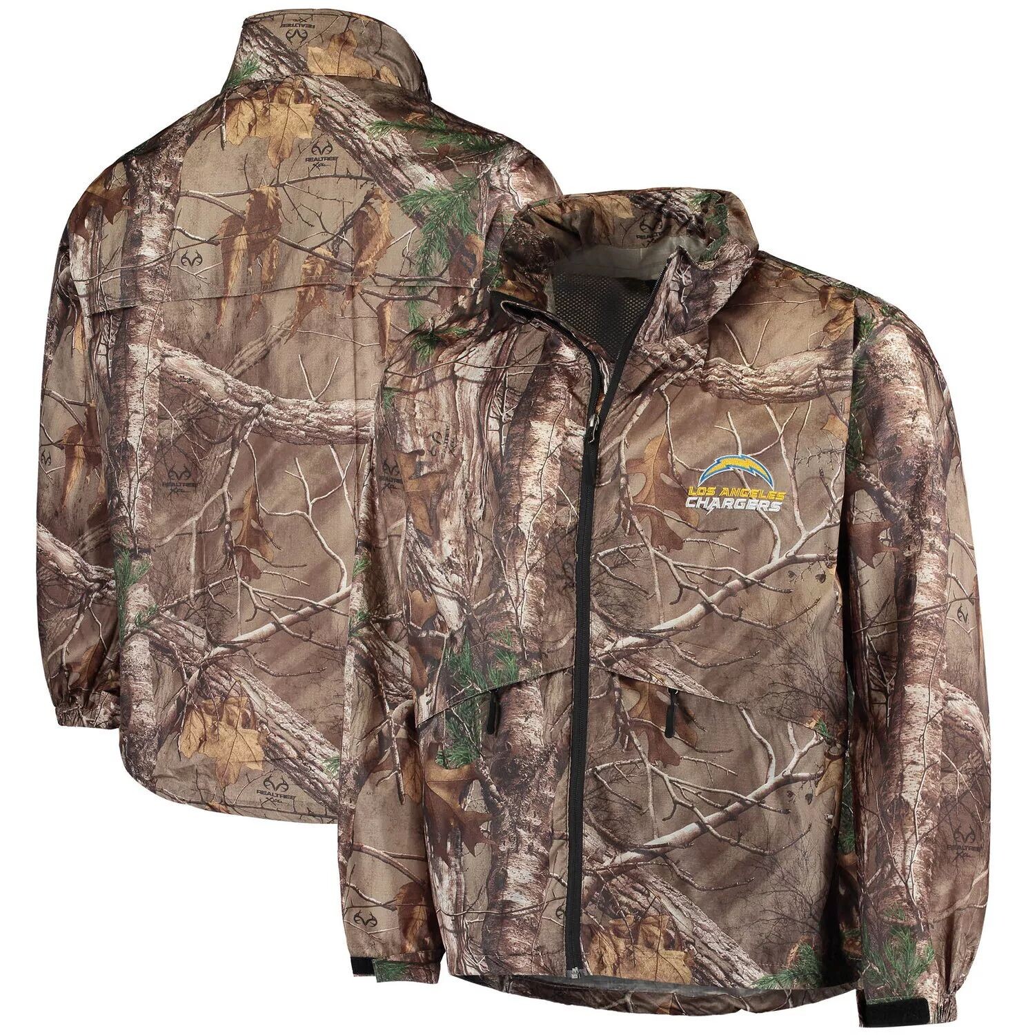 

Мужская водонепроницаемая складная куртка Dunbrooke Realtree Camo Los Angeles Chargers Circle Sportsman с молнией во всю длину