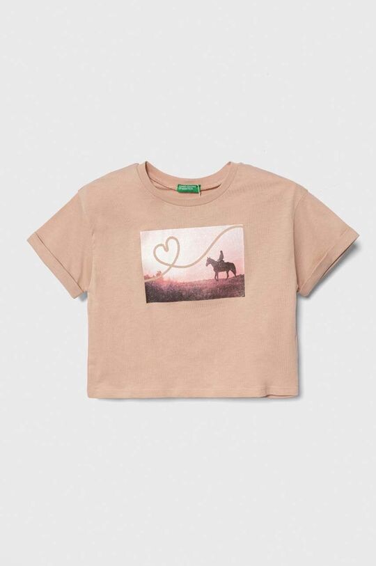 

United Colors of Benetton Детская хлопковая футболка, розовый