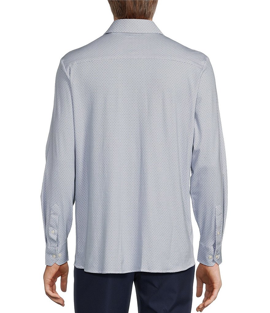 Hart Schaffner Marx State Street Essentials Albini 4FLEX Рубашка с длинным рукавом и геопринтом, синий