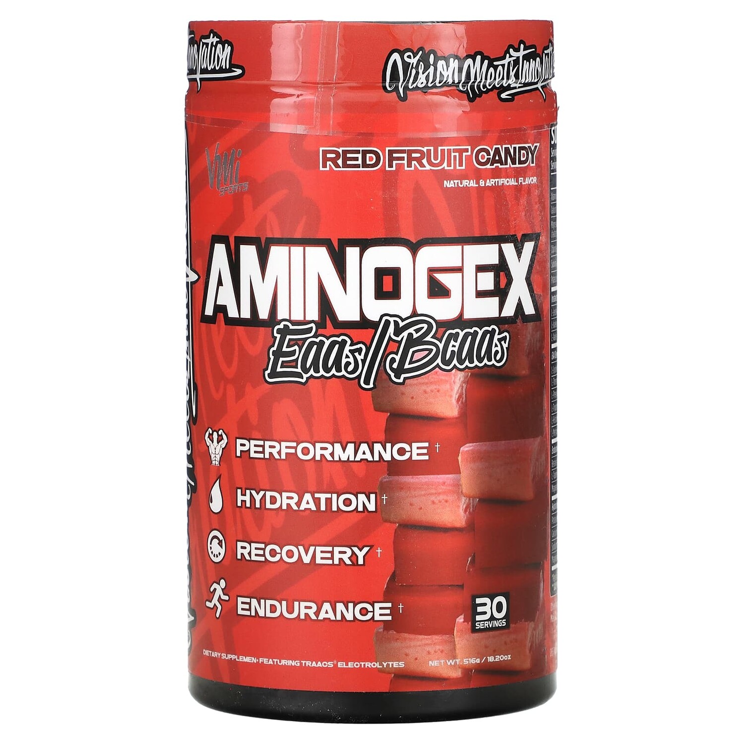 

Aminogex, EAA / BCAA, конфеты из красных фруктов, 516 г (18,2 унции), VMI Sports