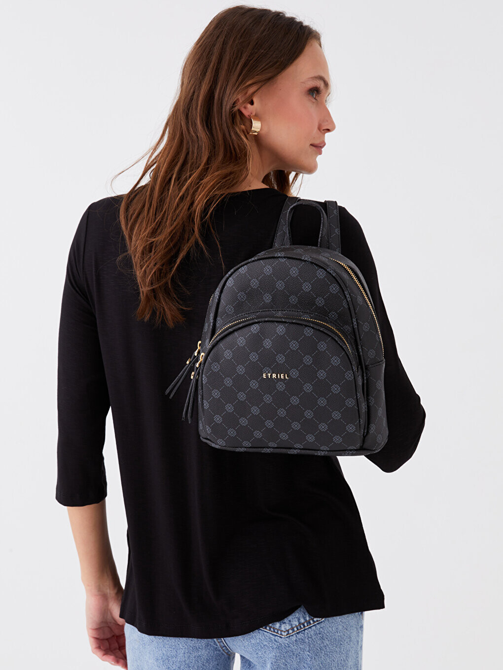 

Женский рюкзак с рисунком LCW ACCESSORIES, черный