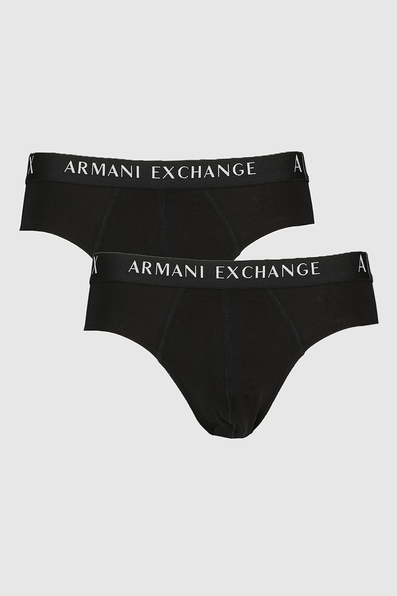 

Трусики с логотипом на талии - 2 пары Armani Exchange, черный