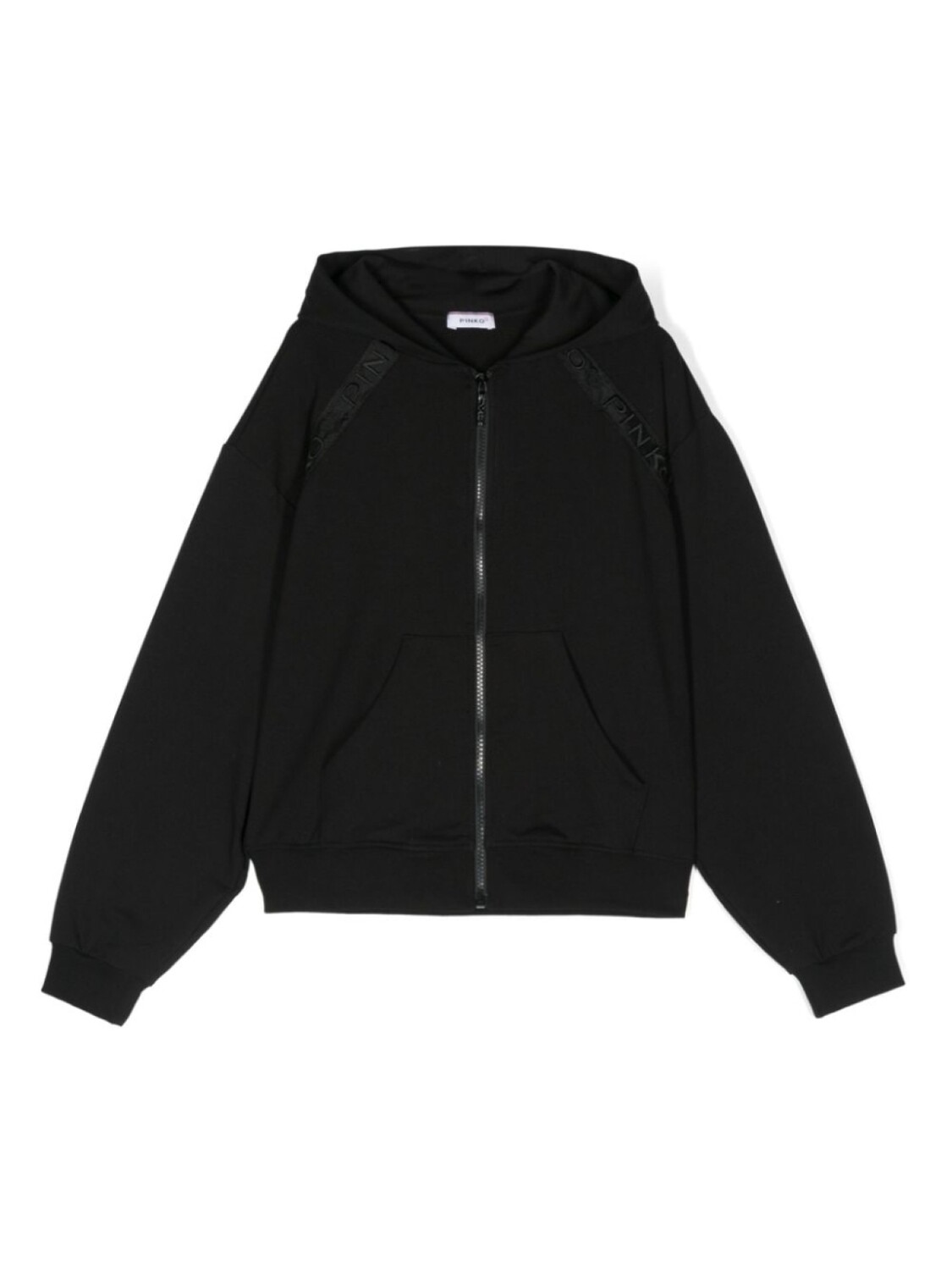 

Pinko Kids худи на молнии с логотипом, черный