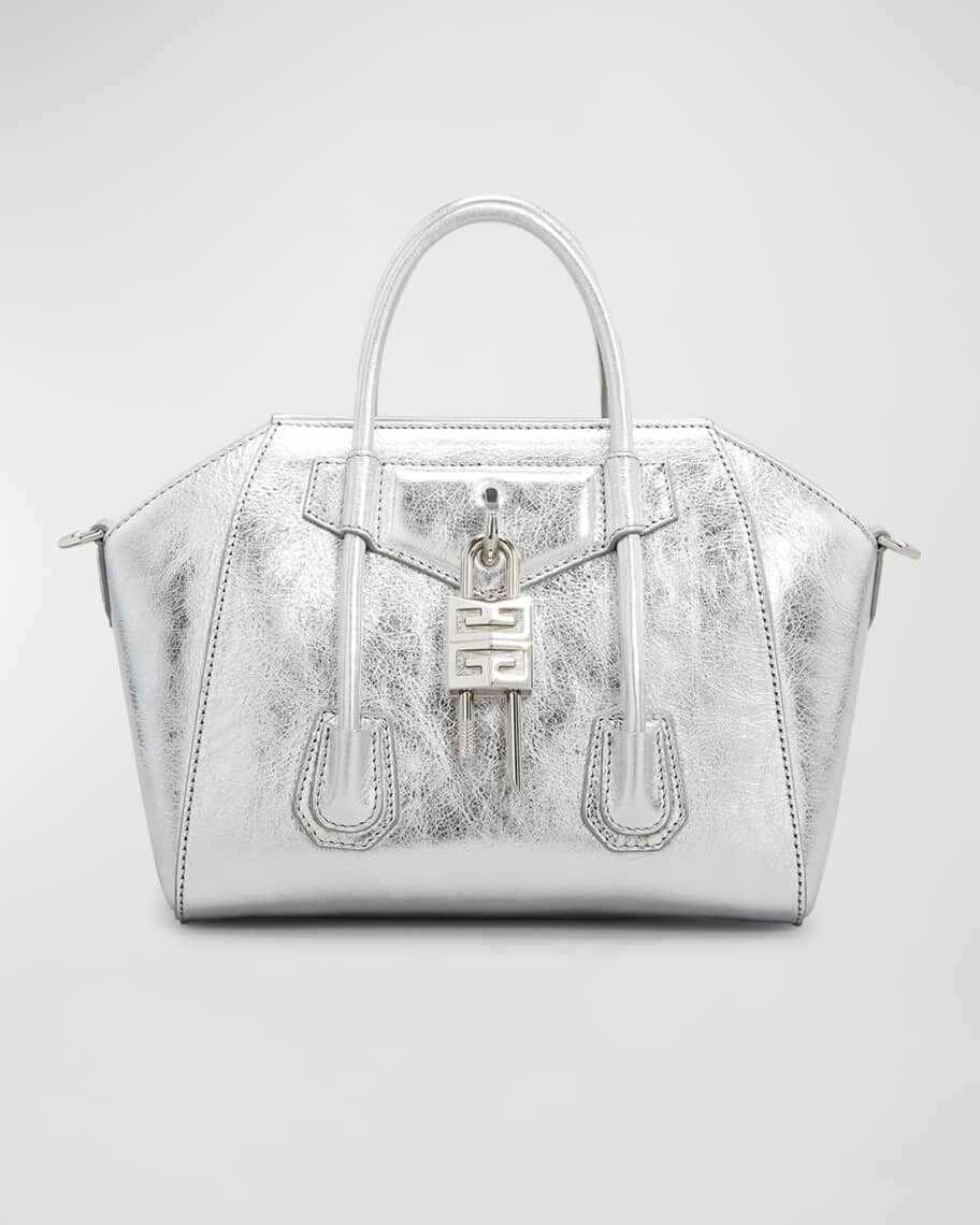 

Сумка через плечо Mini Antigona из металлизированной кожи Givenchy