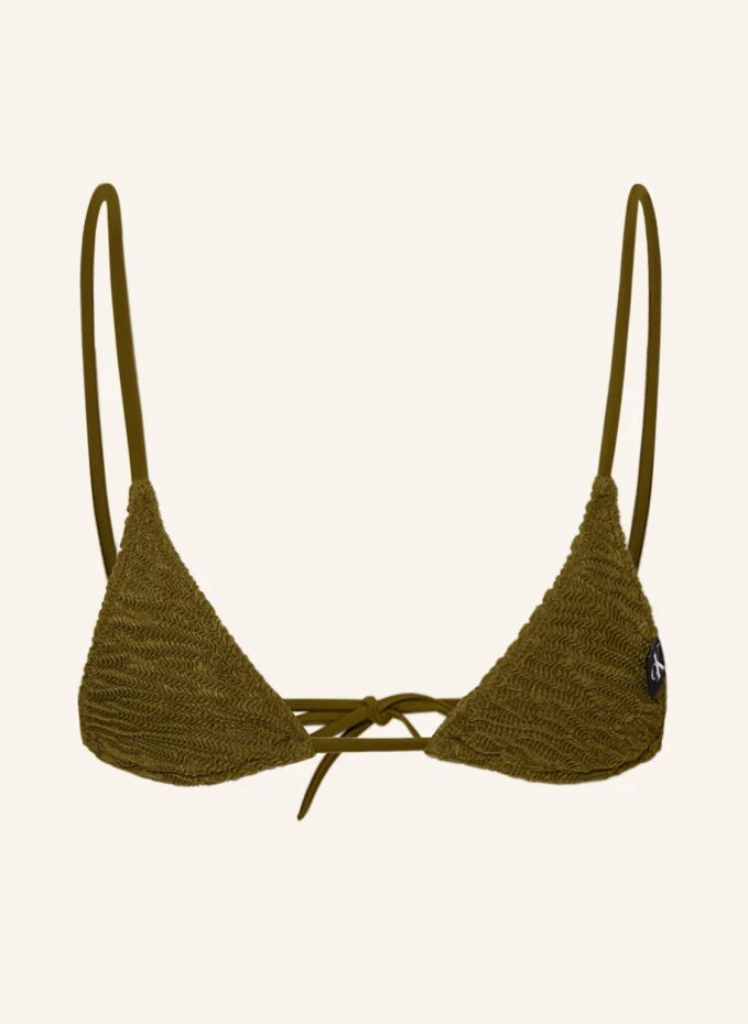 

Топ бикини с треугольными чашечками ck texture Calvin Klein, хаки