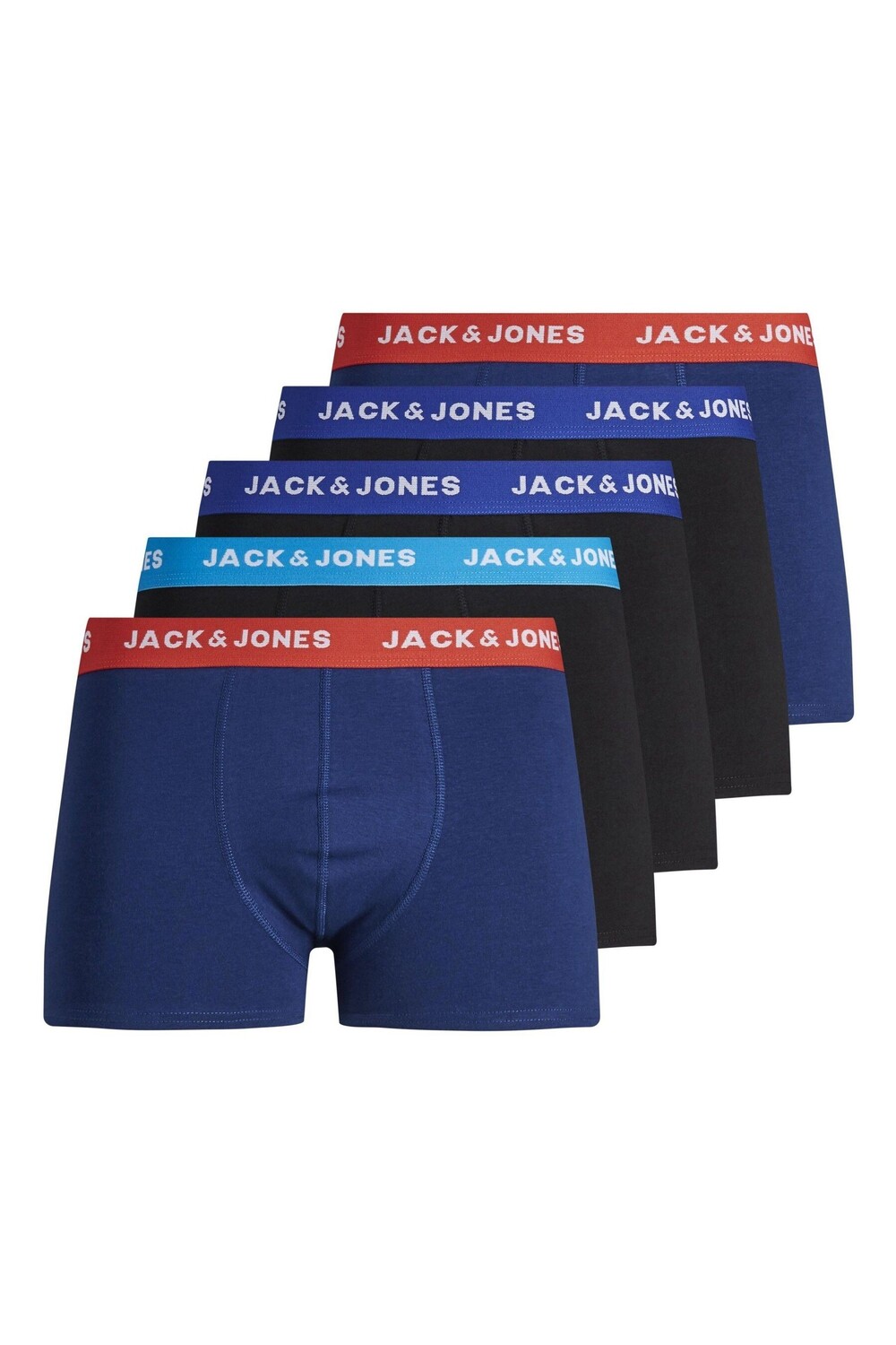 

Комплект из 5 пар боксеров Jack & Jones черного синего и красного цвета JACK & JONES, синий