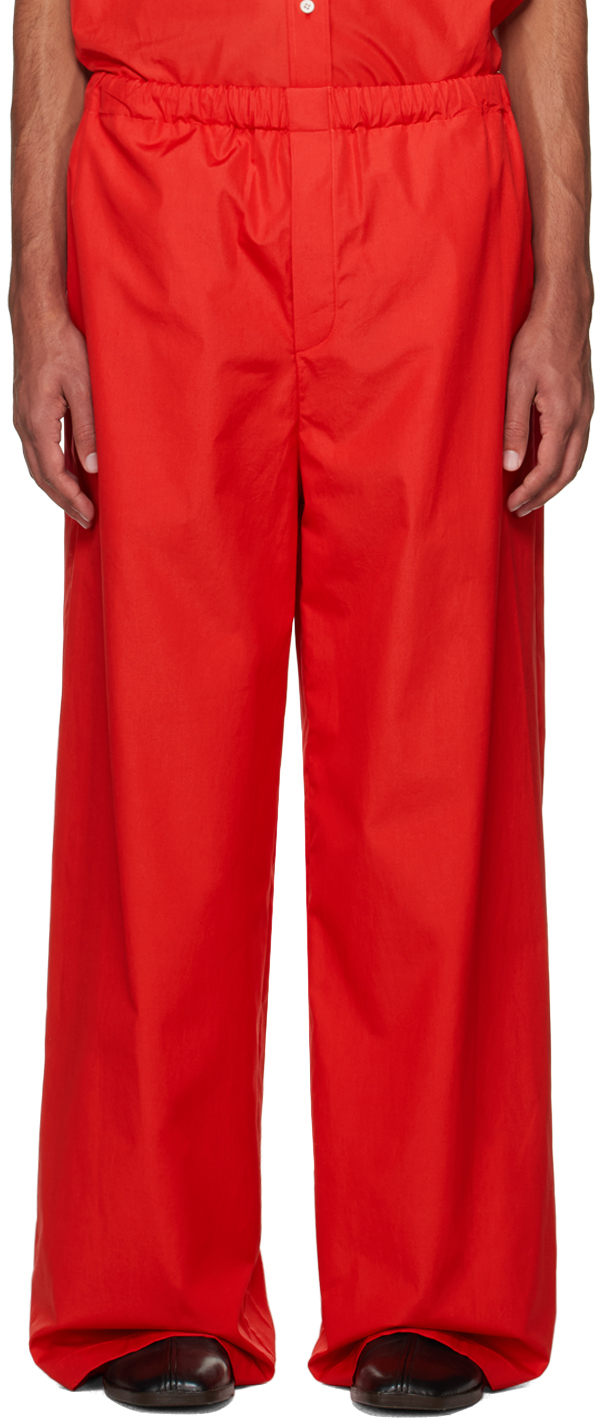 Красные эластичные брюки Rier