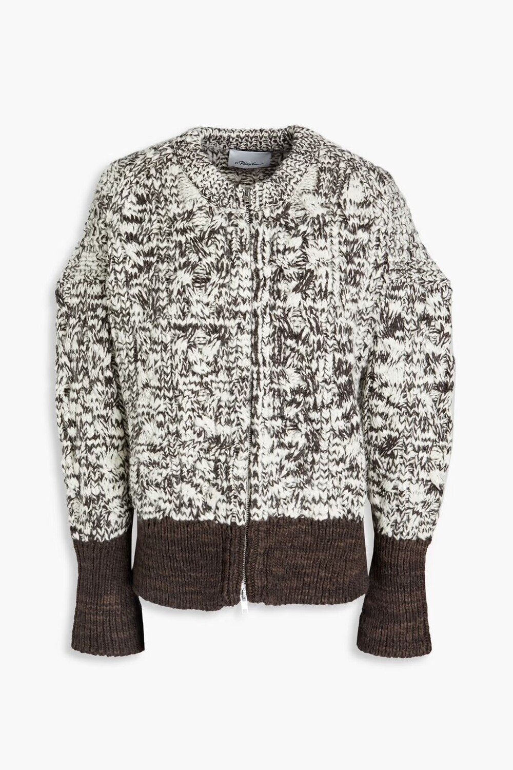 

Шерстяной кардиган косой вязки Marled 3.1 Phillip Lim, темно-зеленый