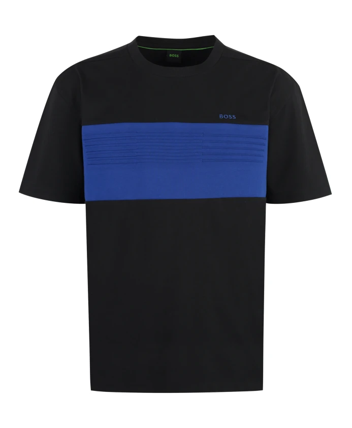 

Футболка из хлопка в рубчик Hugo Boss, черный