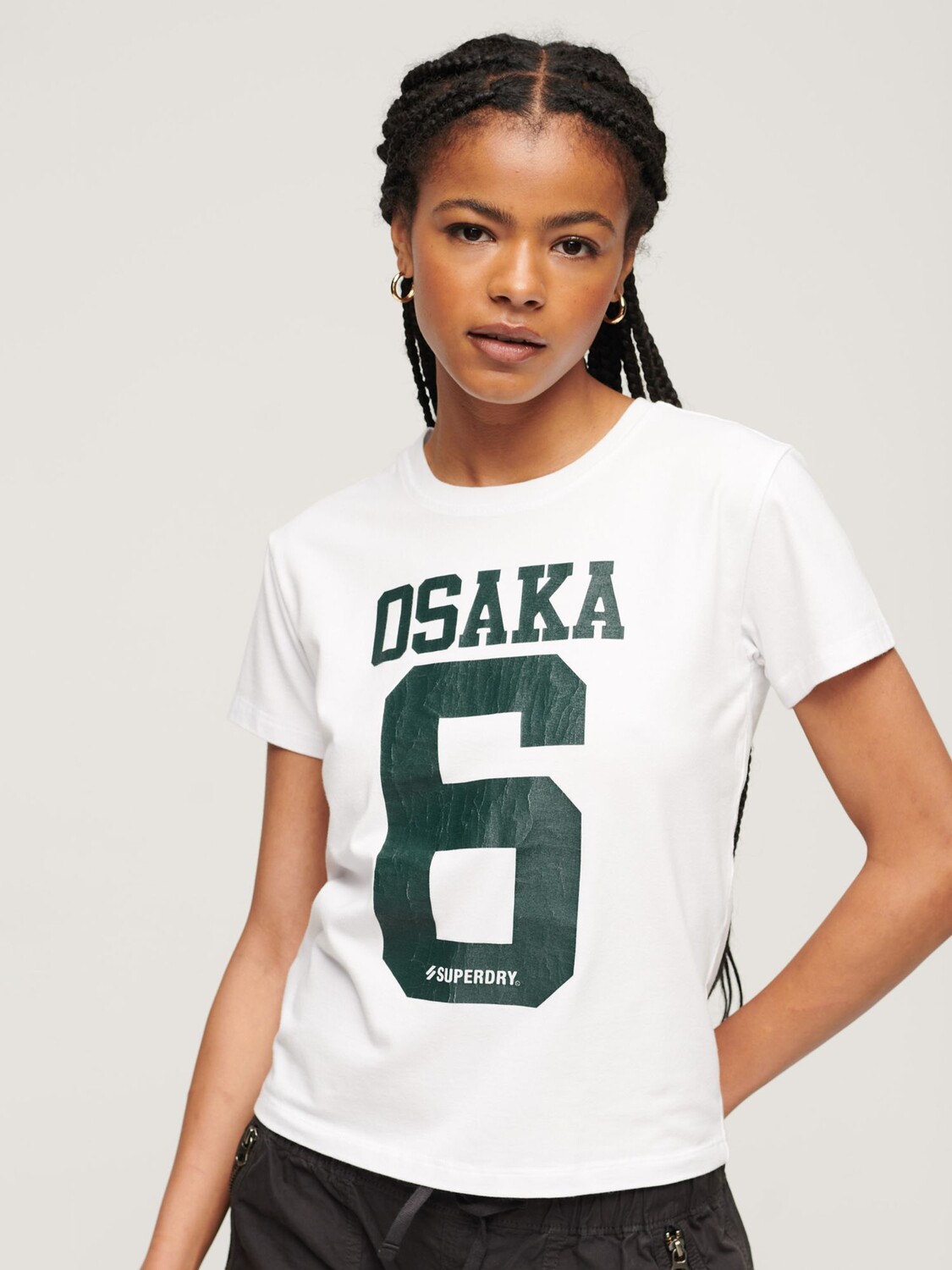 

Футболка узкого кроя с короткими рукавами и графикой Osaka Superdry, ярко-белый/зеленый