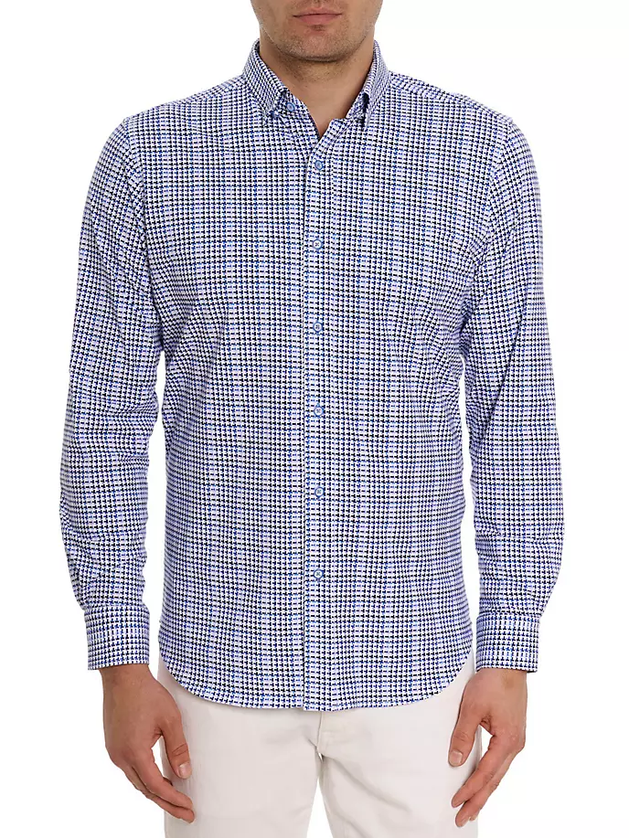 

Рубашка Rizzo с узором «гусиные лапки» Robert Graham, синий