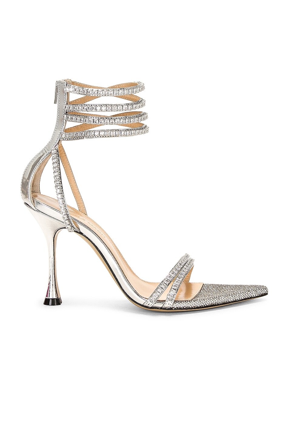 

Туфли Mach & Mach Gaia Crystal Trimmed Pointed Toe, серебряный