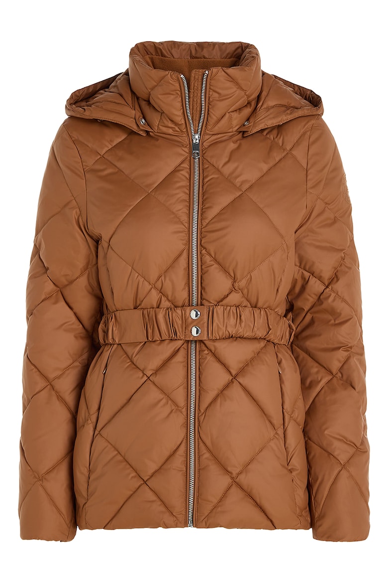 Стеганая зимняя куртка со съемным капюшоном Tommy Hilfiger, коричневый